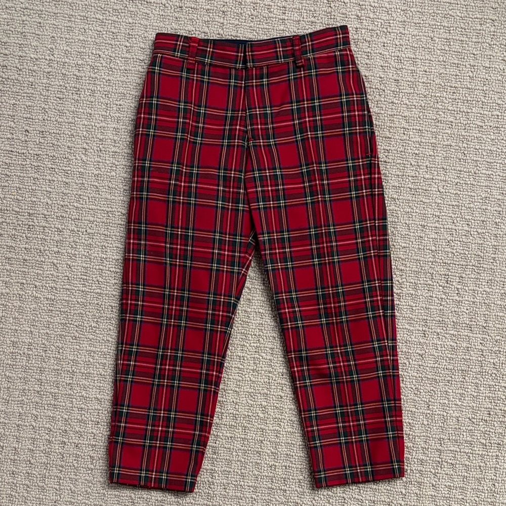 Florence Eiseman Red Plaid Tartan Dress Pants